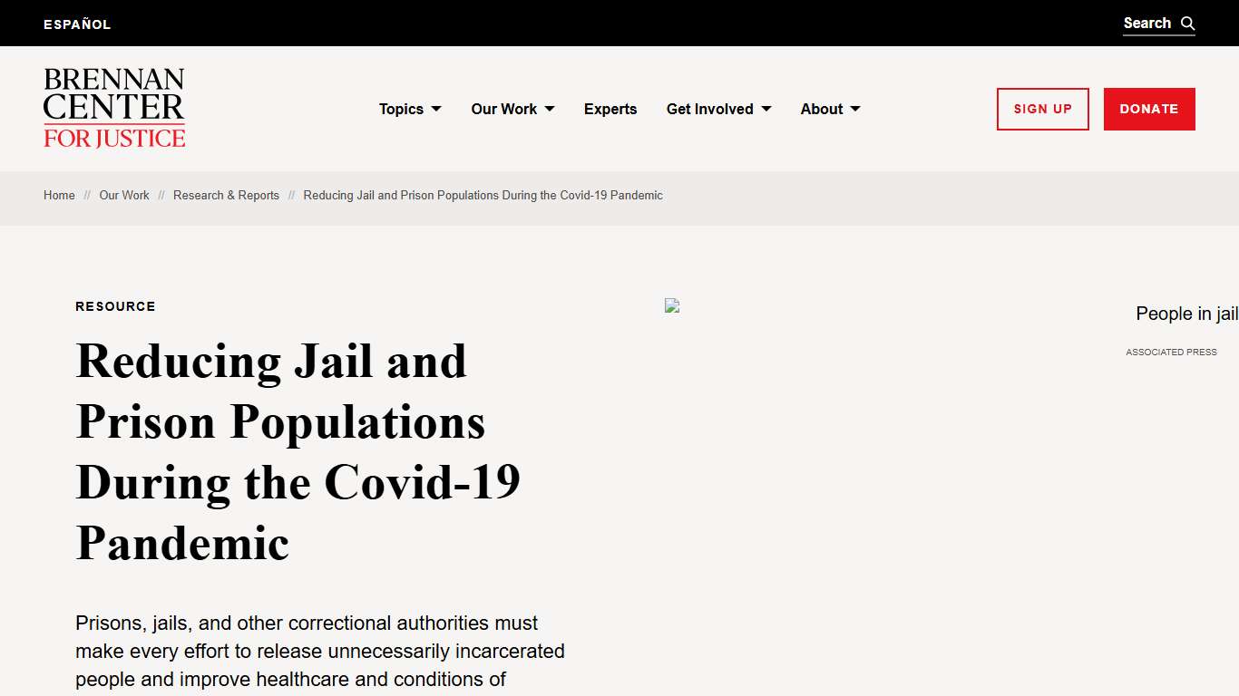 Reducing Jail and Prison Populations During the Covid-19 Pandemic | Brennan Center for Justice