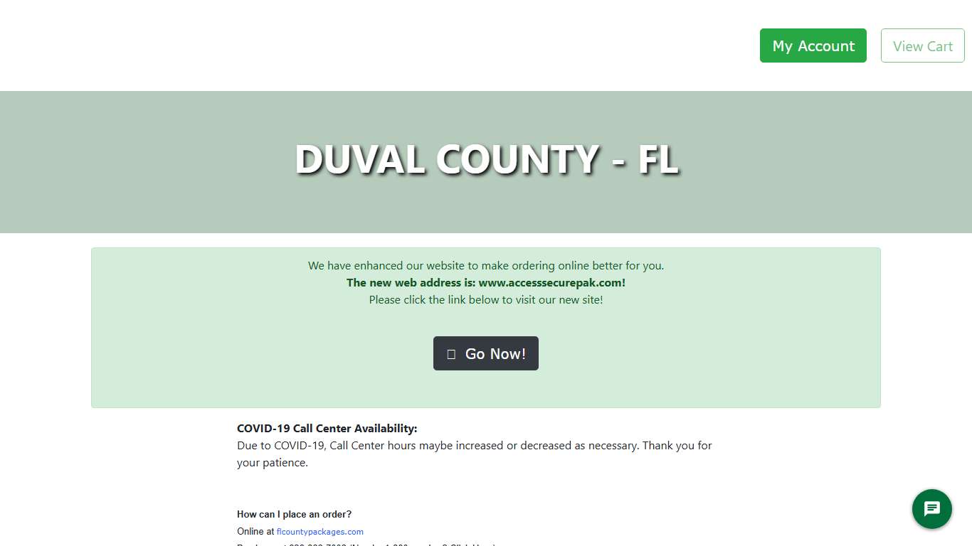 Access Securepak - Duval County Package Program - FL - FAQ's
